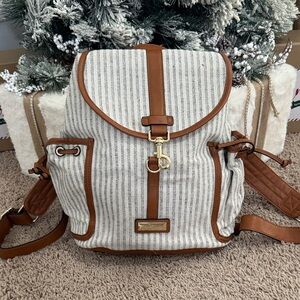 Simply Noelle Brown and Cream Striped Backpack